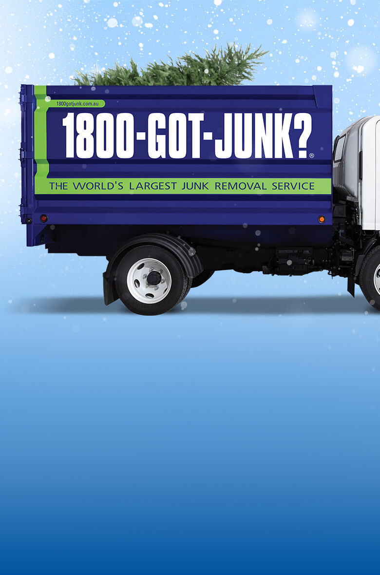 Christmas tree on a 1800-GOT-JUNK? truck