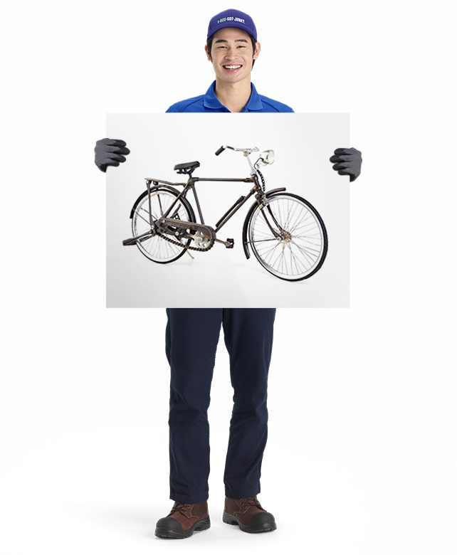 Bicycle for removal disposal and recycling by 1-800-GOT-JUNK? truck team member