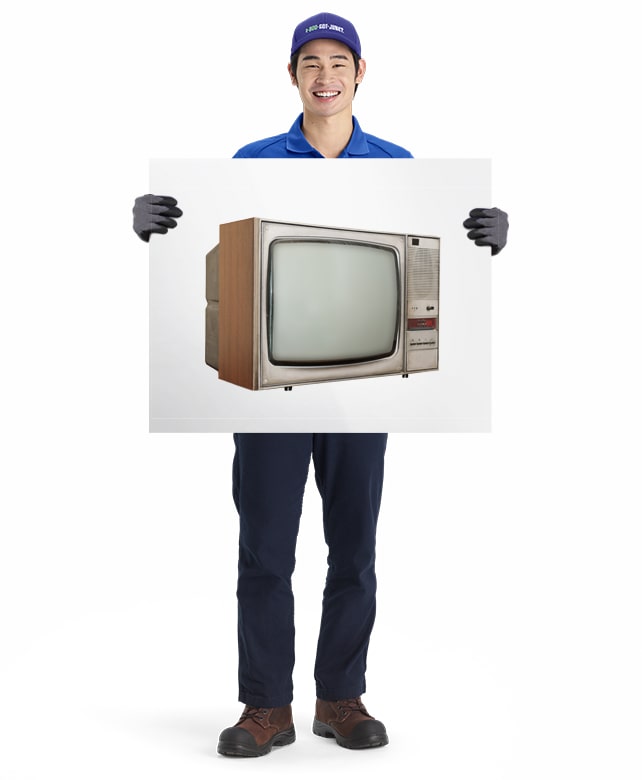 TV Television for removal and disposal or recycling by 1-800-GOT-JUNK? truck team member