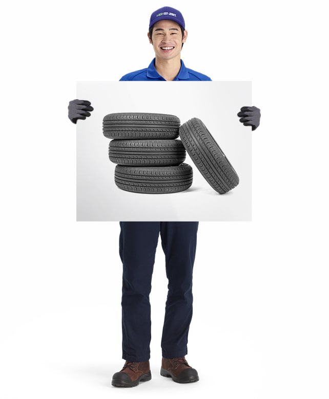 Tyres for removal disposal or recycling by 1-800-GOT-JUNK? truck team member